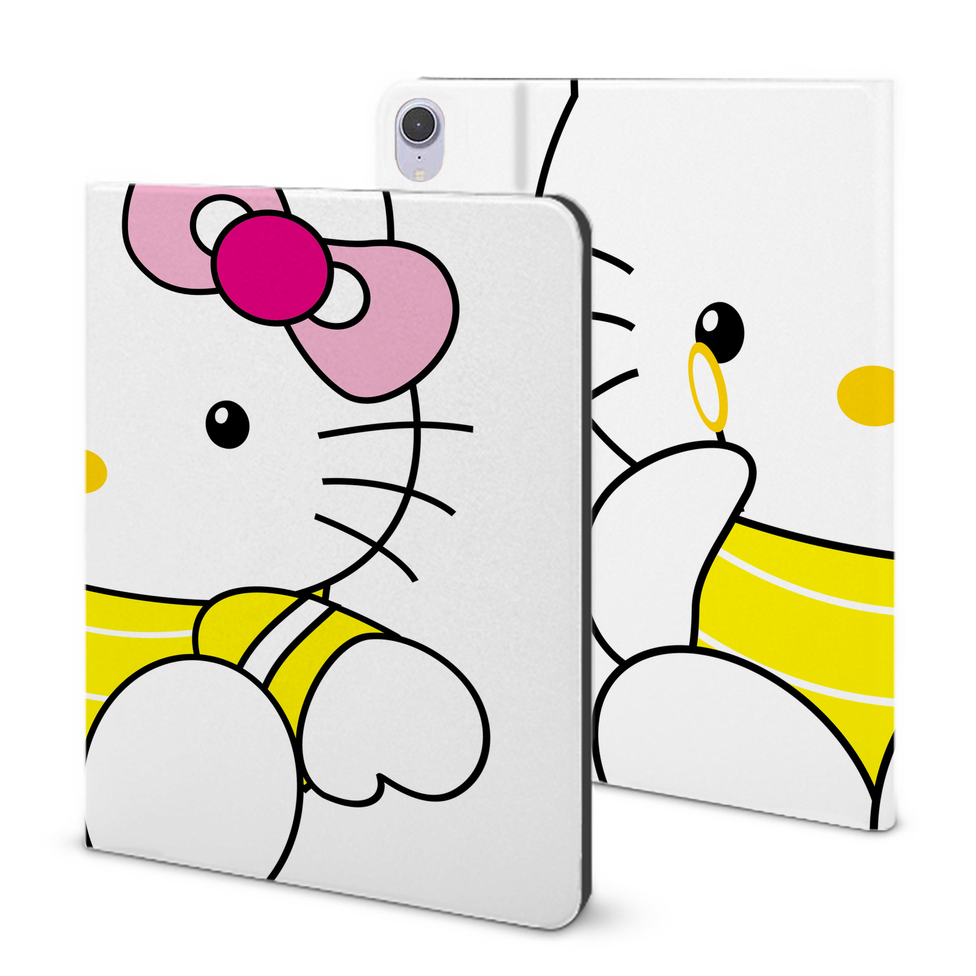 （画像用） Hello Kitty ハローキティ IPad ケース ブック型 PUレザー TPU 耐衝撃 軽量 薄型 ペン収納なし 全面保護 IPad 各モデル対応